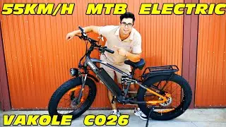 BICICLETA PERFECTA  daca esti ÎNALT! Un MTB Electric care prinde 55km/h  - VAKOLE CO26 - E-BIKE