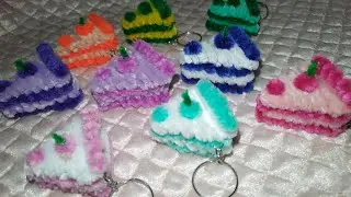 HOW TO MAKE CAKE KEYCHAIN MADE. OF FUZZY WIRE #fuzzywire #keychain #cake #diy #crafts