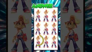 FIND THE ODD CRASH BANDICOOT OUT 5👁️🔥#shorts #howgoodareyoureyes #canyouquiz #puzzle #crashbandicoot