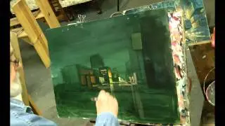 Gary Meyer demo of a raining city scene at 3Kicks Art Studio