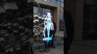 Turn air into DISPLAY? Scientist explains 👩🔬 #3d #ledfan #holographic #hightech #fyp #3dledfan