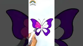 Coloring in Butterfly | Beautiful Butterfly Coloring #shortsvideo #butterfly #colorfulbutterfly