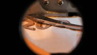 Money looks like snake skin or plastic under the microscope and the Nikon P1000 #Bresser #Raynox