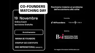 Co-Founders Matching Day - Come funziona l'evento? (Short Version)