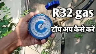 How to R32 Gas Top Up In Ac ! R32 Gascharging Kaysay Kartai hai ! JahirTechnical
