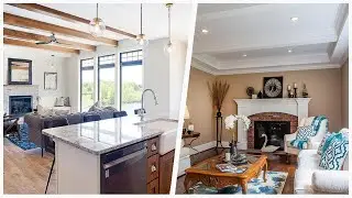 75 Laminate Floor Living Space With A Brick Fireplace Design Ideas You'll Love 🔴