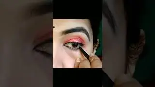 Red glitter eye makeup 💄 😌 #shorts #eyemakeup