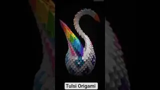 3D Colorful Swan 🦢 | Beautiful Handmade Origami Art 🦢🌈 #youtubeshorts #diy #adorablecrafts