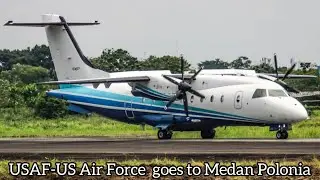USAF-US Air Force Dornier 328 take off from Polonia, medan lanud soewondo(4K 60Fps)IPhone 12 Pro max
