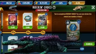 Jurassic world the game || ROCKIN CROCS season pass finished + see level 40 Deinosuchus