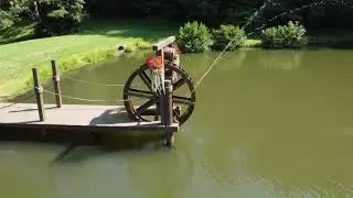 8ft Water Wheel #waterwheels #watersounds #fountain #waterwheel #nature #history #pond #peaceful