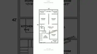 20 &times; 42 ghar ka naksha / 20 &times; 42 house plan / 3bhk with car parking design, #shorts #home #houseplan