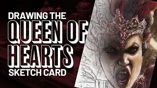 Drawing the QUEEN OF HEARTS! 👑❤️ (Steampunk Alice Sketch Card)