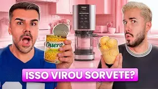 TENTANDO FAZER SORVETE DE MILHO ENLATADO NA MÁQUINA QUE TRANSFORMA TUDO EM SORVETE! - Titi Fabri