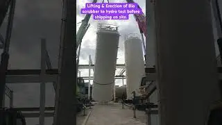 Lifting&Erection of Bio scrubber to hydro test.#Filamenteinding #FRPTank .#Genconengineering