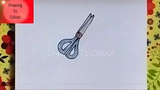 Scissors Drawing | How to Draw Scissors Step by Step with Colour | Easy Scissors Drawing Tutorial