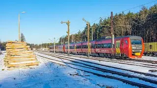 Linia 68 i stacja w Łętowni z wciąż działającymi semaforami kształtowymi