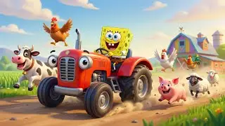 Guten Morgen Lied 🚜 | SpongeBob f&auml;hrt Traktor auf dem Bauernhof | Tierstimmen lernen | Kinderlied