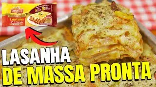 Lasanha com massa pronta SIMPLES e R&Aacute;PIDA | Lasanha de queijo e presunto