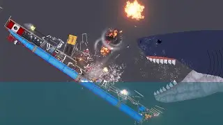 People Fight with Melons Over the Megalodon Ocean in People Playground