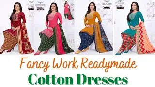 Readymade Cotton Dress With Fancy Work @ 575 (18Pieces Set) Only @ratanlalsuithouse