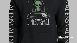Alien Hoodie Sweatshirts Hooded Tops Ready For UFO Men Long Sleeved Funny Thick Winter Warm Clothes