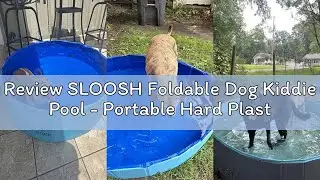 Review SLOOSH Foldable Dog Kiddie Pool - Portable Hard Plastic Doggie Swimming Pool, Anti-Slip Colla