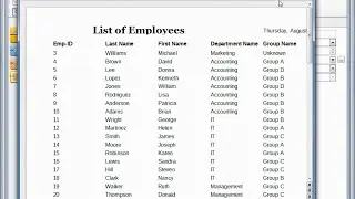 LibreOffice Base (67) Верхние и нижние колонтитулы отчёта