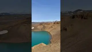 #Krafla volcanic #crater located in #Iceland, featuring a vast #caldera formed by #volcanic activity