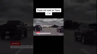 Truck Roll Coal a Tesla #trucker #trucking #truckdriver #shorts #viral