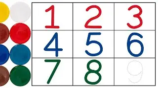 123 Number Counting, endless numbers 1-9, 123 Number Names, Number Song, coloring, 123 learning