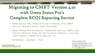 Green Status Pro Provides Conflict Minerals CMRT V4 0 Migration Services