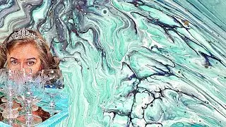 Tidal Pool - Soothing Ring Pour from Acrylic Paint Pour Aficionado and Socialite, Mrs. Ruby Merlot