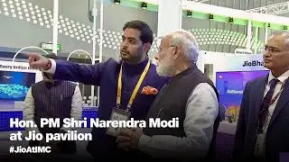 Hon. PM Shri Narendra Modi  at Jio pavilion  #JioAtIMC