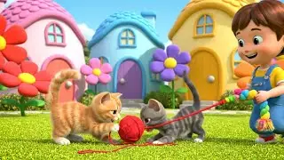 Five Silly Baby Kittens Chased the Yarn Ball | Kids Songs & Nursery Rhymes