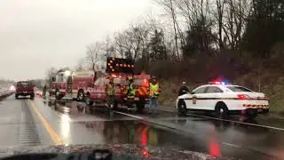 Overturned car jams traffic in Route 15