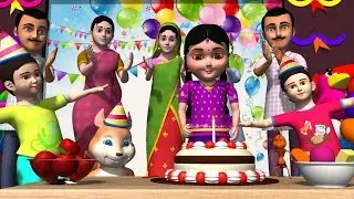 Happy Birthday Song in Telugu | Telugu Rhymes for children Baby Songs