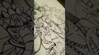 ALL  HINDU GODS IN ONE  sketch art 🎨🎭🚩😎🙏 .....#artist Ayush Tiwari.