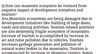 How can mountain ecosystem be restored from negative impact of development initiatives and tourism
