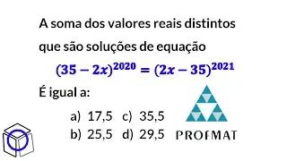 Profmat ENA 2021 Questão 29 Resolvida Soluções de Uma Equação