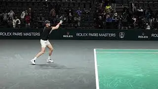 シナーの横から見たフォア（スロー）/ Jannik Sinner Forehand Slow Motion Side View