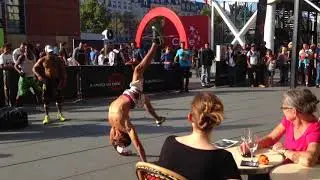 Amazing street performers in street of Paris, France