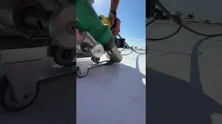 Welding Versico PVC flat roofing. #roofing #flatroofing