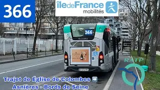🚍BUS 366 (RATP) : HeuliezBus GX137 n°0938 - Trajet de Église de ￼Colombes ➡️ Asnières - B. de Seine