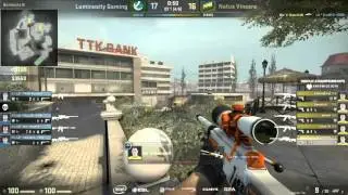 GuardiaN first TRIPLE BOOST on overpass   NAVI vs Luminocity CS׃GO IEM Katowice 2016 Semifinal