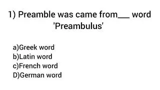 Preamble of Indian constitution questions || MCQ question || Tnpsc || UPSC