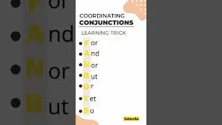 Coordinating Conjunctions Easy Learning Trick #shorts #englishtricks
