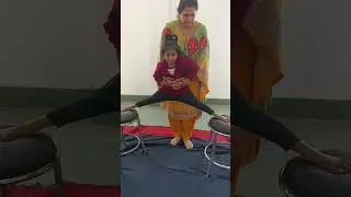 Special children are being given yoga practice.