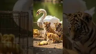 Kind Kitten and Brave Tiger Cubs Help an Injured Bird Fly Again #wildlife #animalrescue #nature