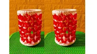 How to make macrame beaded flower pot & diya holder pen holder